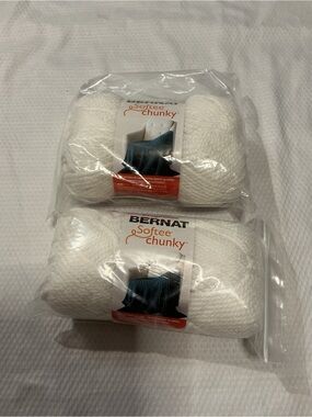 Bernat Softee Chunky White Yarn - 2-Pack